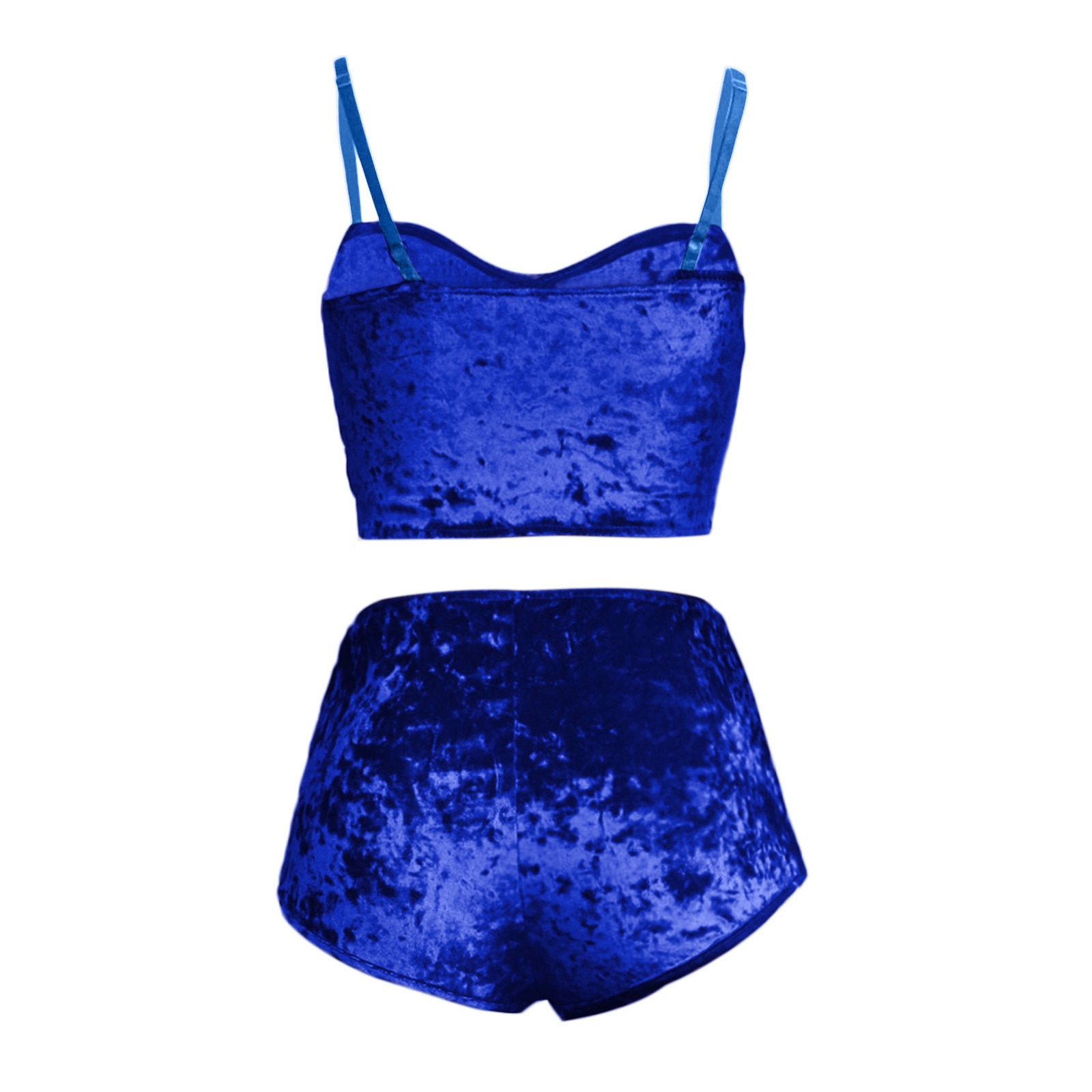 Sexy Womens Velvet Pajamas Set Sleeveless Crop Top Bowknot Camisole Shorts Summer Sleepwear Lingerie 2 Pieces Outfit 2023 New