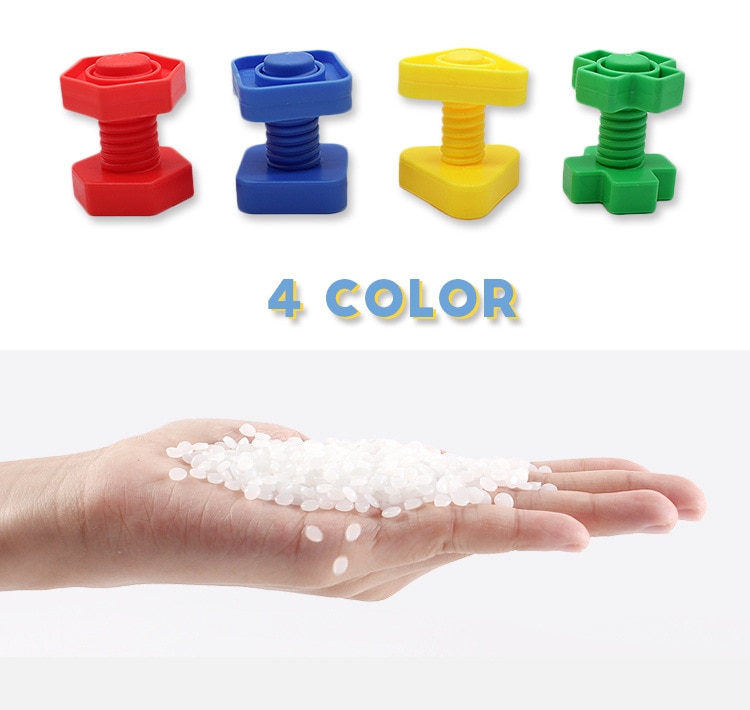 5 zestaw śruba klocki kształt nakrętki dopasuj Puzzle zabawki dla dzieci niemowlę Montessori kształt kolor rozpoznaj zabawki edukacyjne