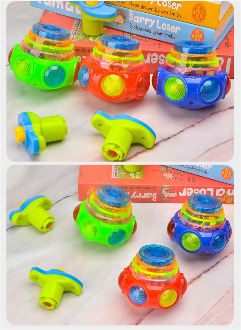 Worki okrągłe świecąca zabawa lekka muzyka obracanie żyroskopowy Fidget Spinner bączek zabawki losowy kolor zabawki dla dzieci prezenty dla dzieci