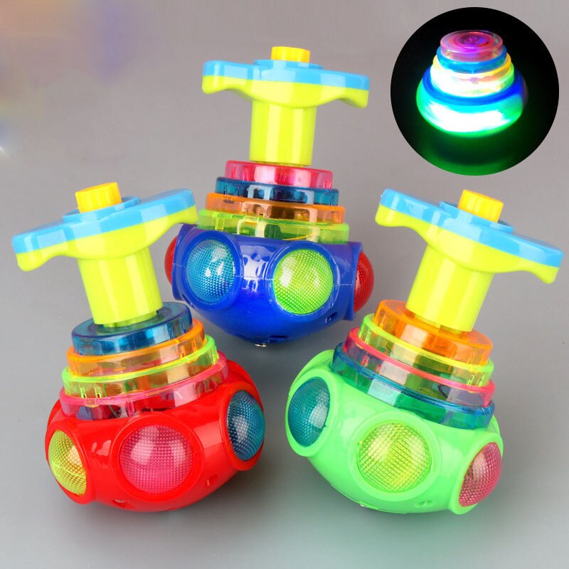 Worki okrągłe świecąca zabawa lekka muzyka obracanie żyroskopowy Fidget Spinner bączek zabawki losowy kolor zabawki dla dzieci prezenty dla dzieci