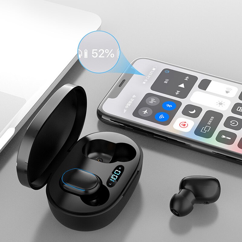 E7S słuchawki bezprzewodowe 5.0 słuchawki Bluetooth bezstratnej dźwięku HIFI sportowe Mini słuchawki TWS do smartfonów bez pudełka