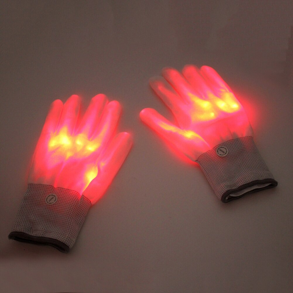 LED Gloves Neon Guantes Glowing Halloween Party Light Props Luminous Flashing Skull Gloves Stage Costume Christmas Supplies