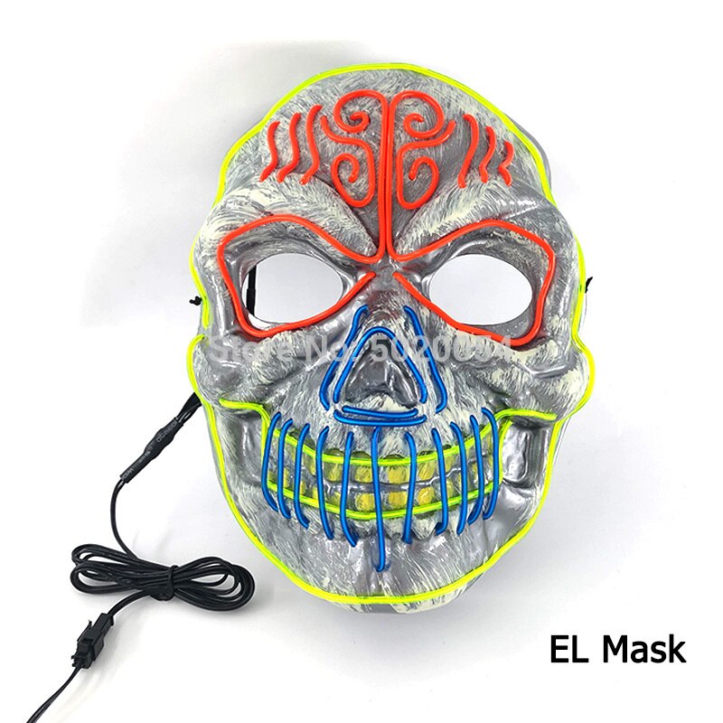 Hot Carnival LED Mask Glowing Halloween Party Mask Rave Mask Carnival Party Costume DJ Party Light Up Masks Anime Cosplay Props