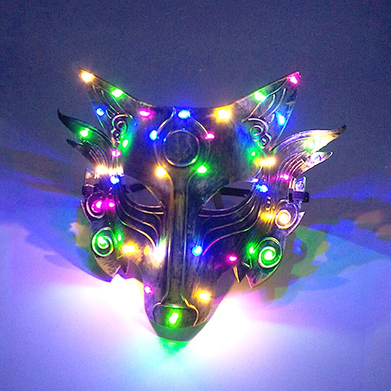 Cool Halloween Glow Up Mask LED Lighting Half Face Mask Novelty Gift Neon Luminous Party Mask Masque Costume Supplies