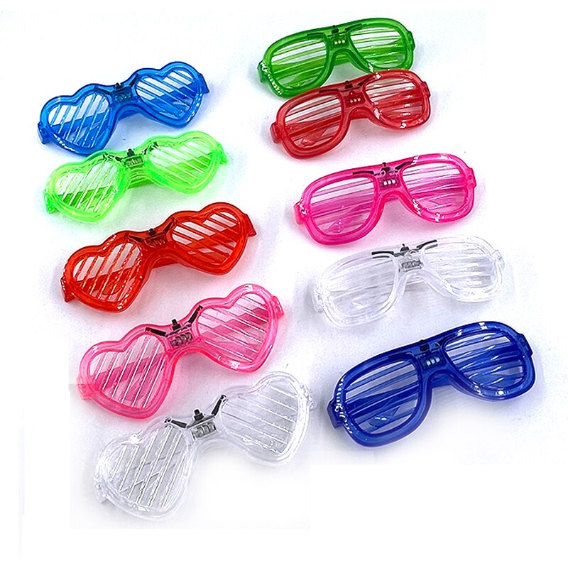 1PC Glow in the Dark LED Glasses Party Favor Light Up Neon Glowing Glasses for Kids Adults Halloween Party Supplies Photo Props