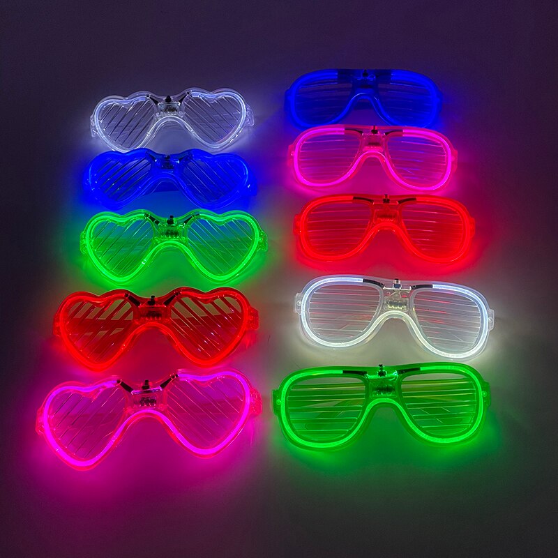 1PC Glow in the Dark LED Glasses Party Favor Light Up Neon Glowing Glasses for Kids Adults Halloween Party Supplies Photo Props