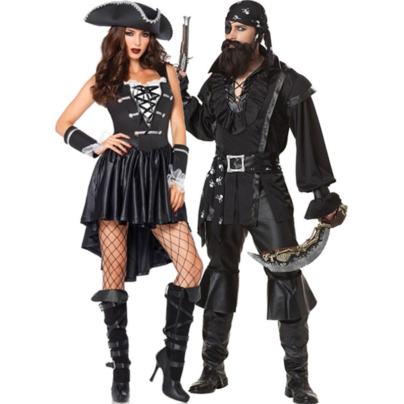 Pirate Costume Aldult Pirates Jack Sparrow Cosplay Costume Man Women Pirates Of The Caribbean Role Suit Halloween Carnival Party