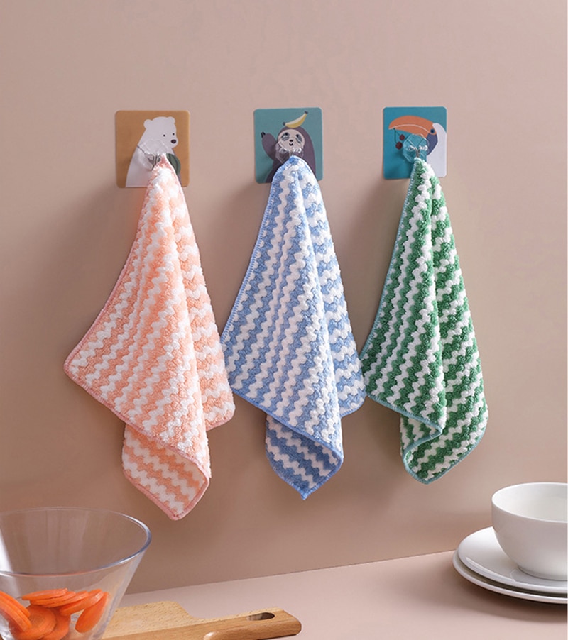 5/10pcs Microfiber Kitchen Dish Cloth Super Absorbent Cleaning Cloth Non-Stick Oil Wipe Rags Household Cleaning Towels Tools