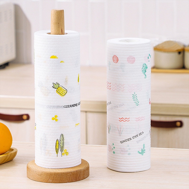Disposable Kitchen Paper Lazy Cloth Oversized Roll Thickened Non-woven Fabric Household Dry and Wet Dual-purpose Dishwashing