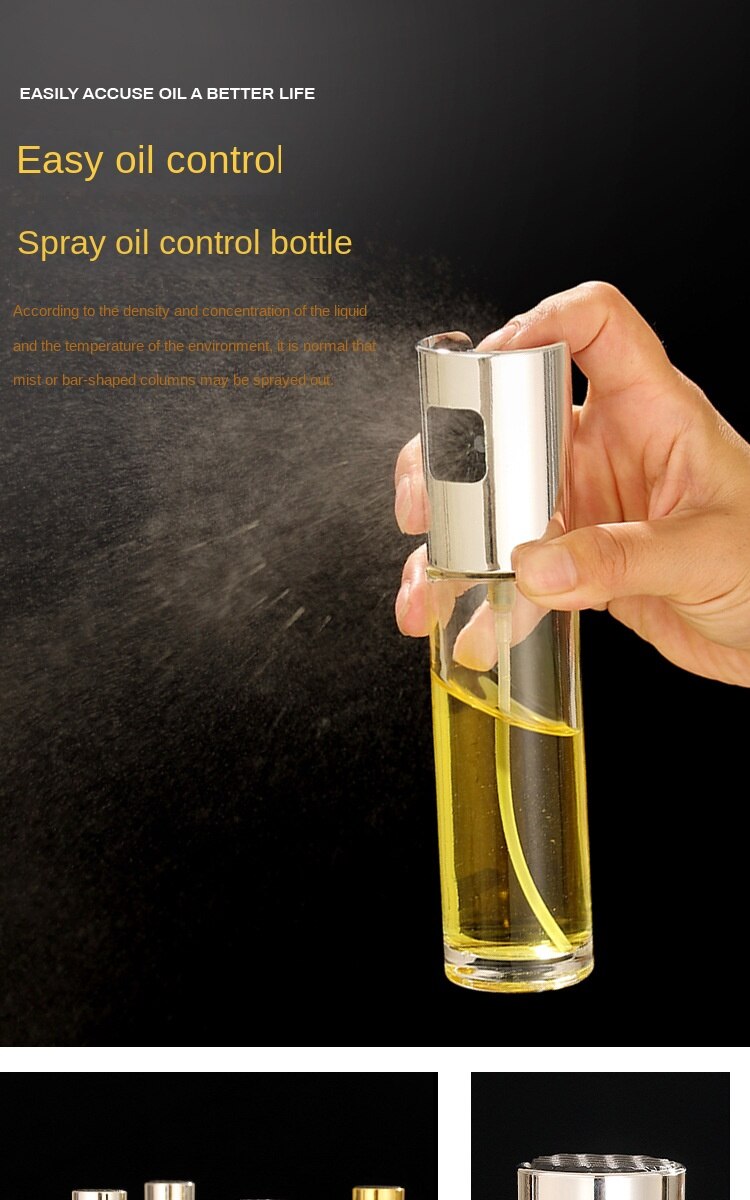 100ML Graduated Oil Spray Bottle ABS Press Type Kitchen Household Air Fryer Olive Oil Spray Divine Appliance Barbecue