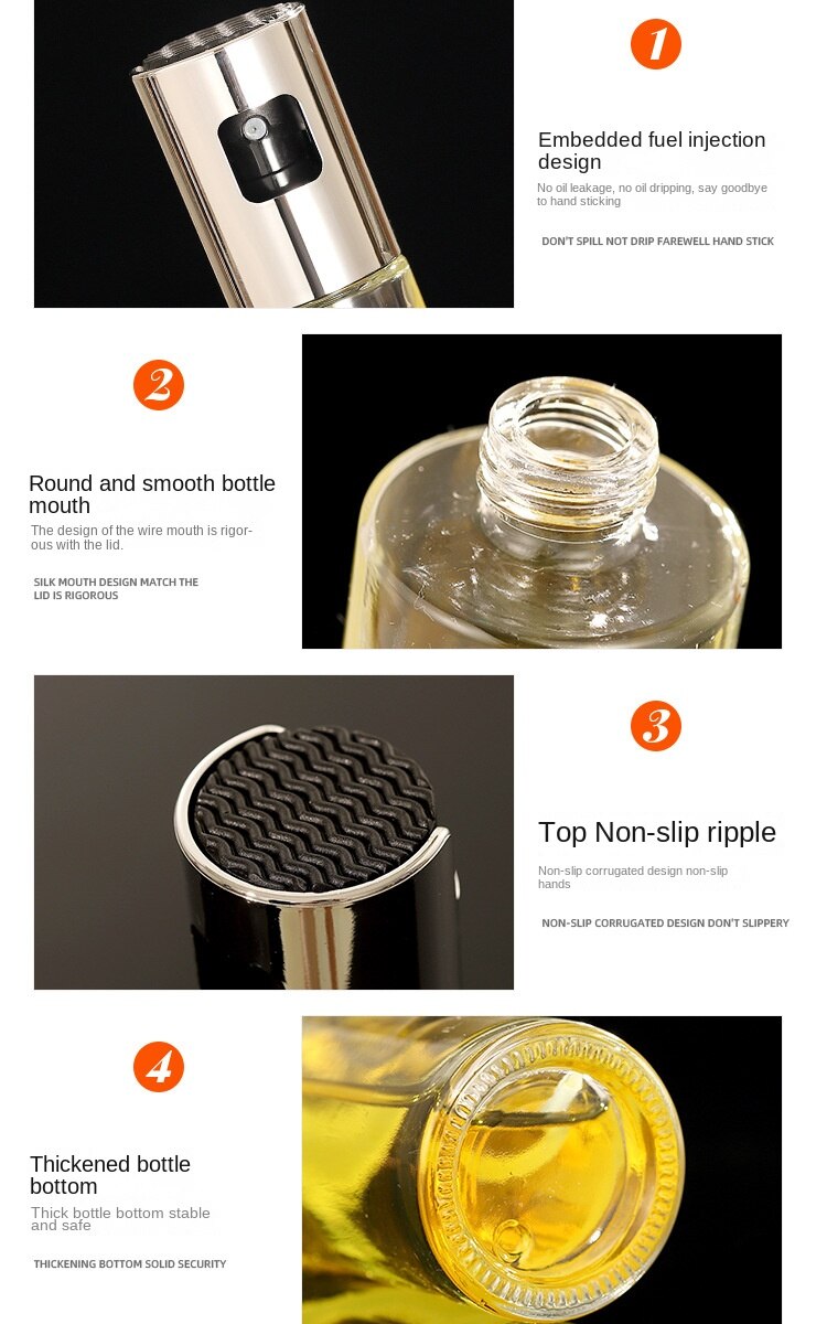 100ML Graduated Oil Spray Bottle ABS Press Type Kitchen Household Air Fryer Olive Oil Spray Divine Appliance Barbecue