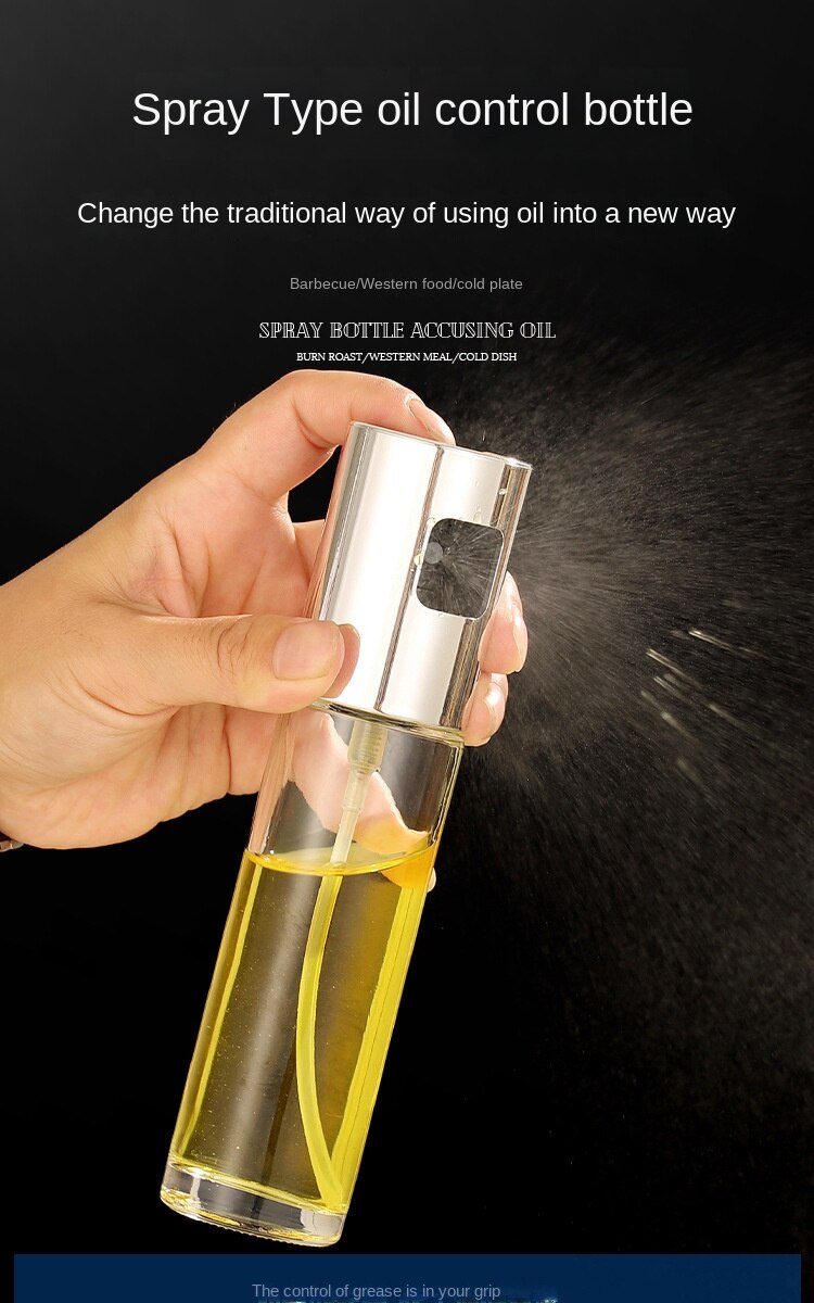 100ML Graduated Oil Spray Bottle ABS Press Type Kitchen Household Air Fryer Olive Oil Spray Divine Appliance Barbecue