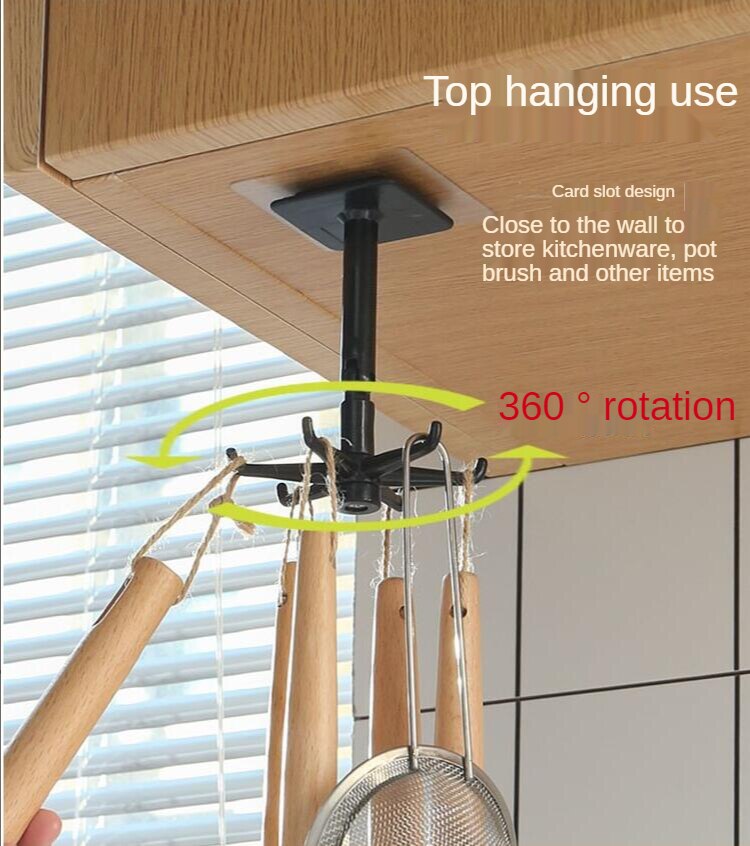 1/2pcs Universal Hooks Punch-free Non-marking Stickers Kitchen Organizer Rotated 360 Degrees Weighing Hook Home And Bar Storage