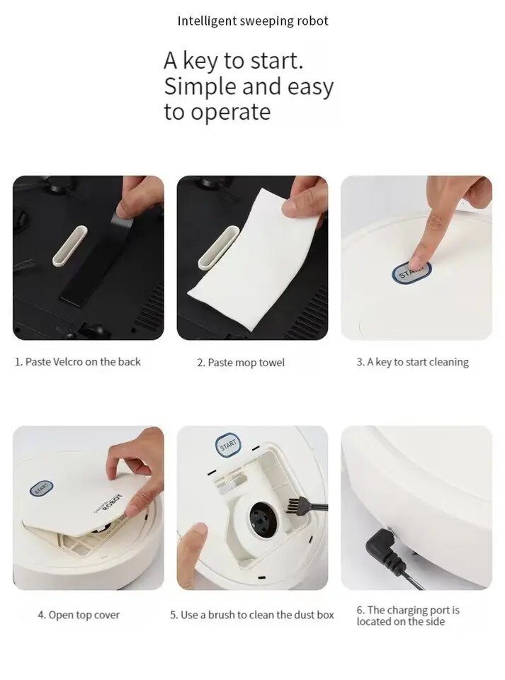 Smart Sweeping Robot Cleaning Suction Sweeping Mopping 3 in 1 Automatic Household Rechargeable Mini Vacuum Cleaner