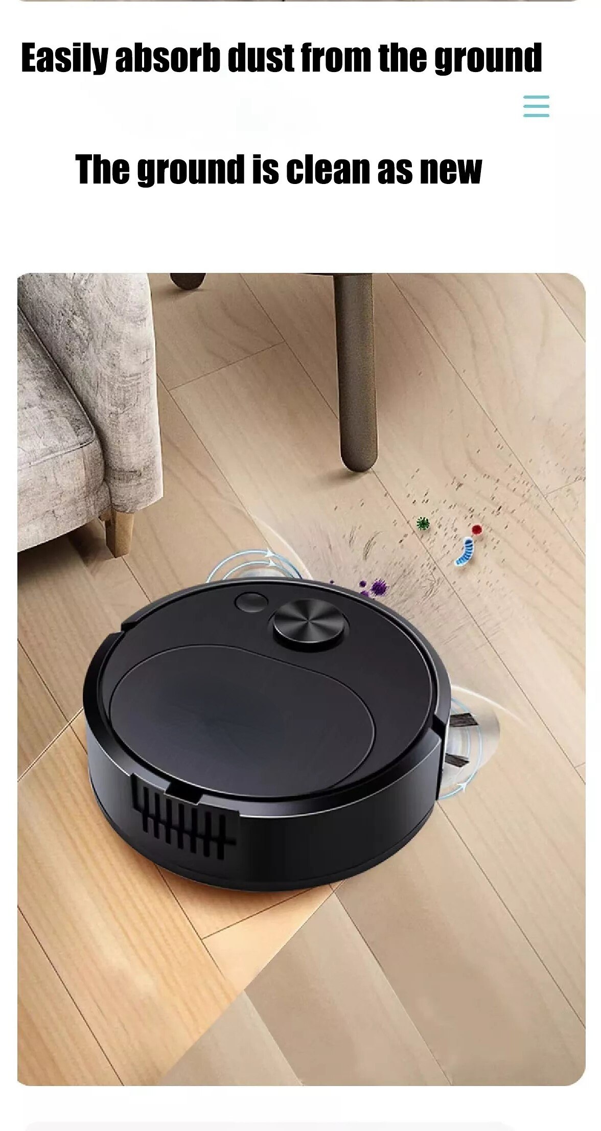 Smart Sweeping Robot Cleaning Suction Sweeping Mopping 3 in 1 Automatic Household Rechargeable Mini Vacuum Cleaner