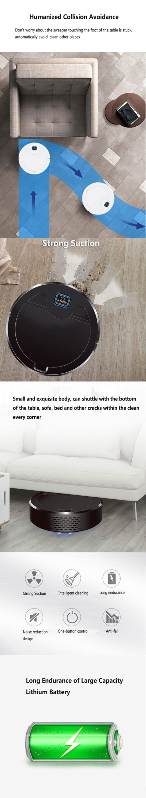 New Vacuum Intelligent Multiple Cleaning Robot Modes Vacuum For Pet Hairs Floor Carpet With UV Lamp Sweeper Vacuum Cleaner