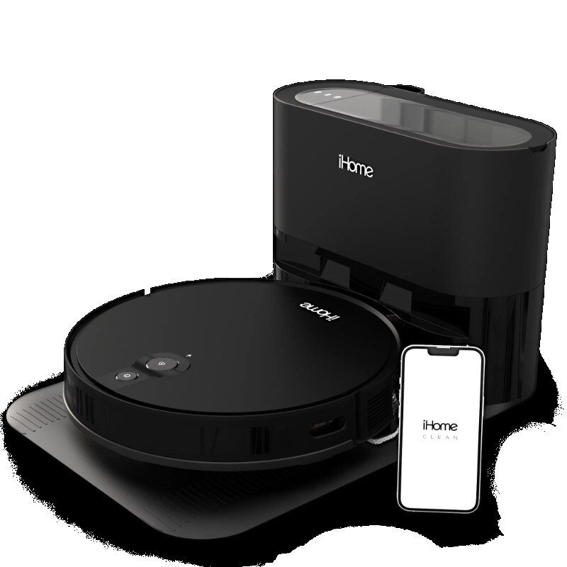 iHome AutoVac Eclipse Pro 3-in-1 Robot Vacuum and Vibrating Mop with Auto Empty Base, HomeMap Navigation, Google and App Control