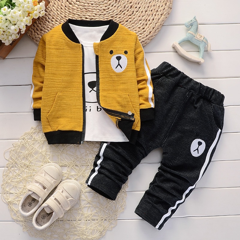 Baby Boy Clothing set fashion Cotton Hooded Tops+Pants 3pcs Outfits Infnat Boys Tracksuit newborn kids clothes Sets