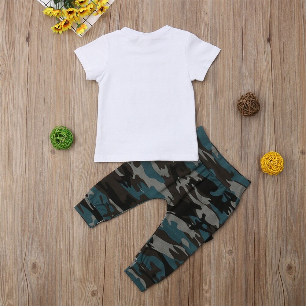 0-3Y Newborn Infant Toddler Baby Boy Clothes Set Kids Boys Cute Short Sleeve T-Shirt Top+Pants Outfits Clothing Set