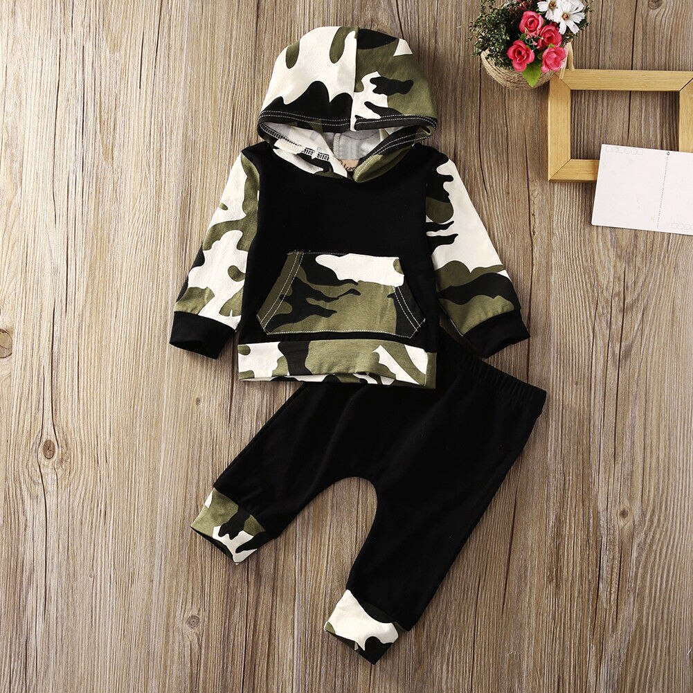 Autumn Winter Pudcoco Baby Boy Clothes Set 0-3 Year Casual Toddler Kids Newborn Hooded Tops Pants 2Pcs Outfits Set