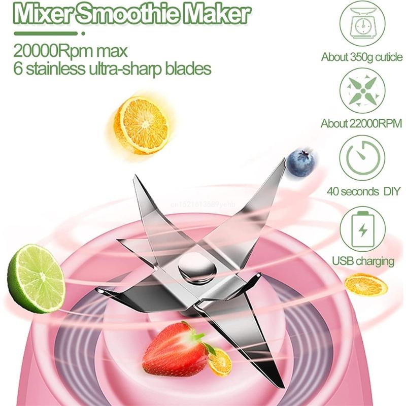 Home Portable Juice Blender Water Bottle Wireless Fruit Juicer Mixer-Cup Safety Dropship