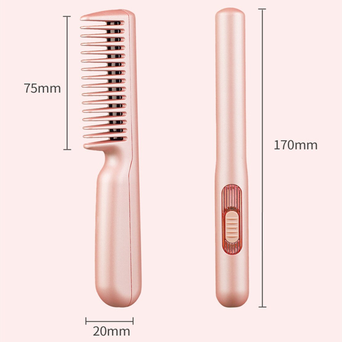 Fast Heating Electric Hair Straightener Brush Comb Mini Hair Curler Men Beard Straightening Iron Hot Combs Wet Dry Styling Tools