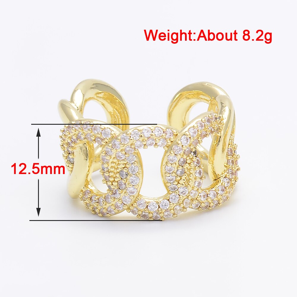 Chain Buckle Shape Twill Ring for Women/Men Deluxe Classic Accessories Paved Zircon Jewelry Ring-finger Charm Free Shiping Items