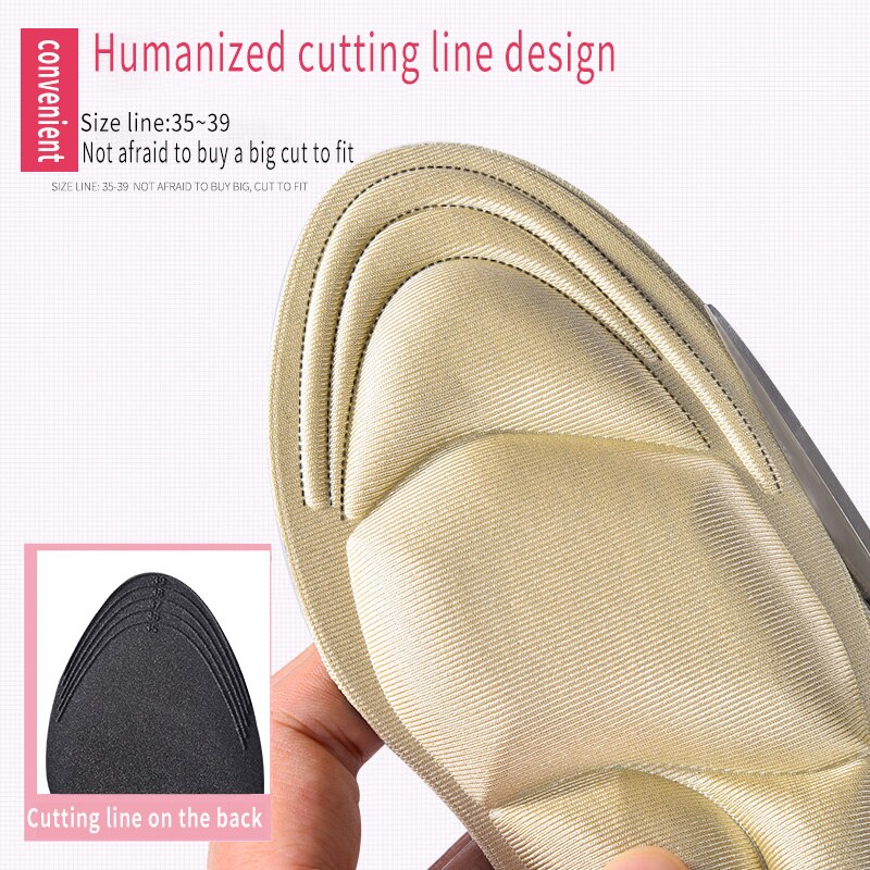 2 Pcs Memory Foam Insole Pad Inserts Heel Post Back Breathable Anti-slip for Women High Heel Shoe New Shoe Arch Support Insoles