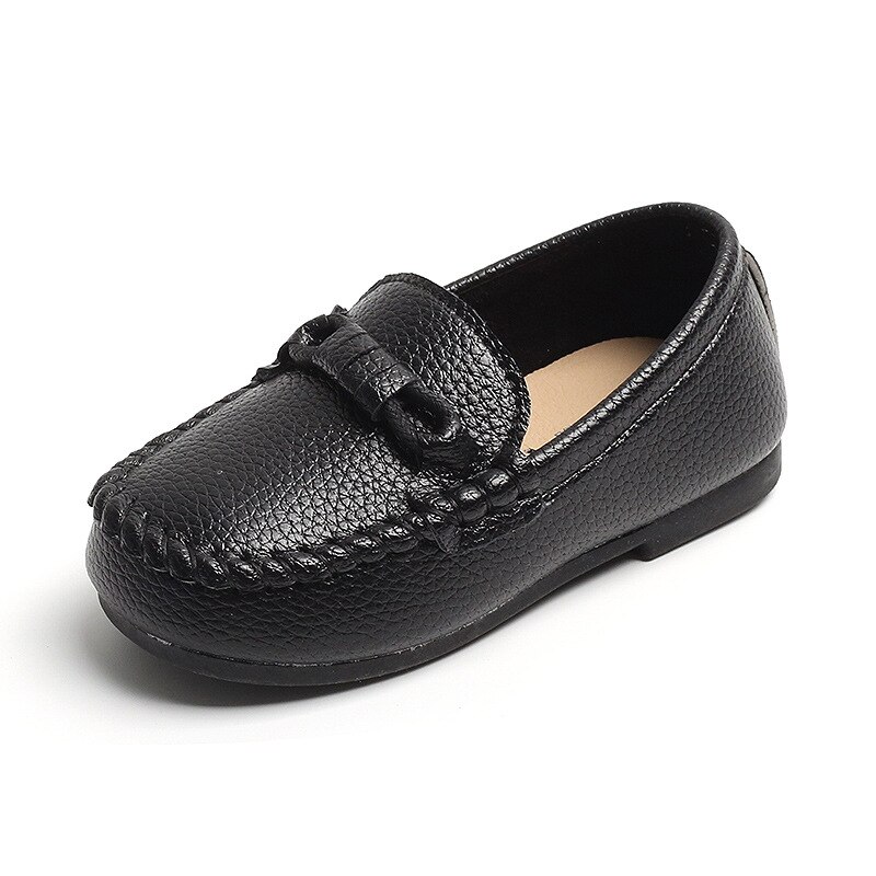 1-6Y Children Shoes Toddler Dress Leather Oxfords Boys Loafers Casual Sneakers Girls Moccasins Kids Slip-on Shoes Black, White