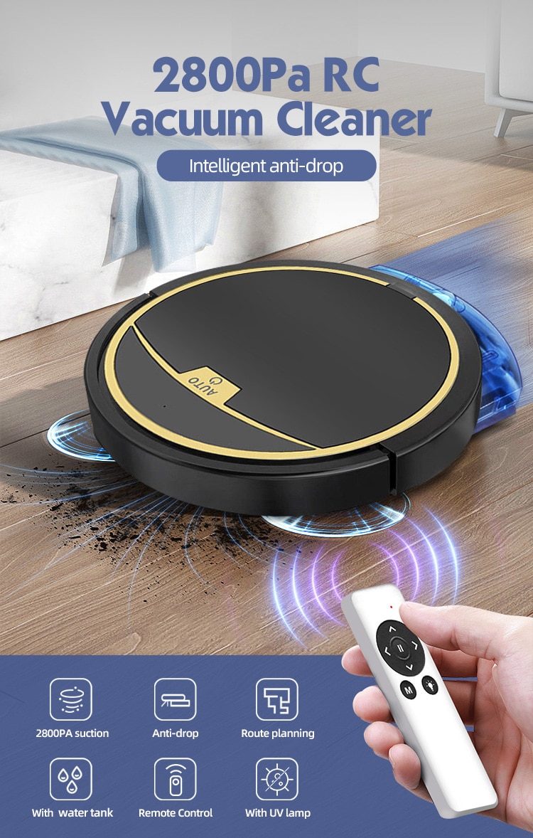 Xiaomi Remote Controlled Household 2800Pa Suction Robot Vacuum Cleaner, With Anti -drop, Water Tank, Mop, Wet And Dry Sweep RS30