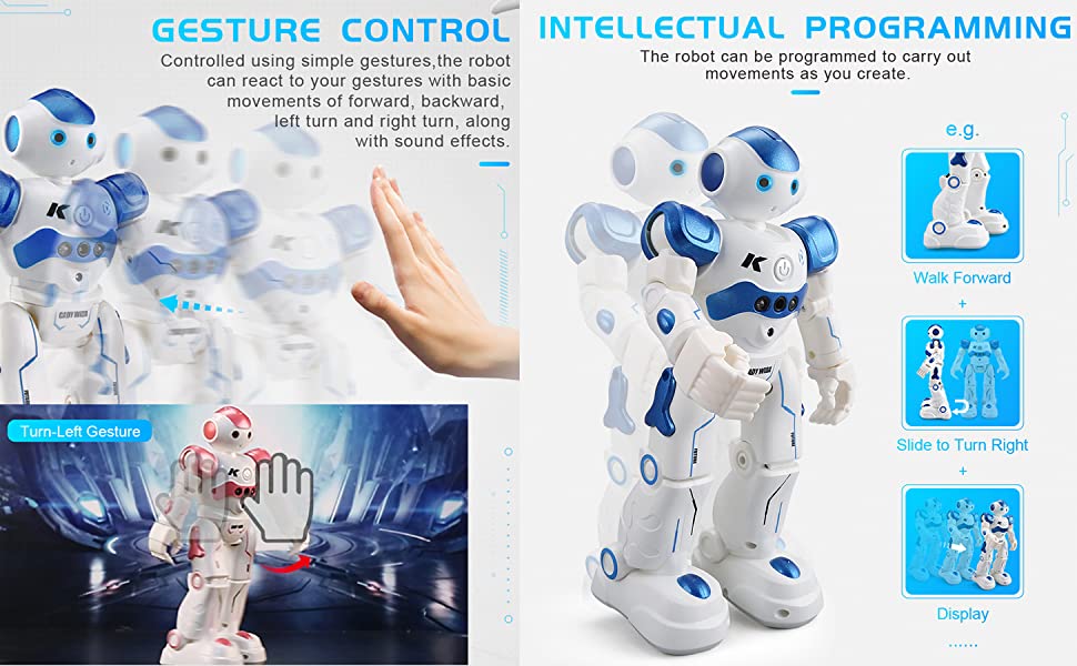 RC Robot Toy Kids Intelligence Gesture Sensing Remote Control Robots Program for Kids Aged 3 4 5 6 7 Boys Girls Birthday Gift