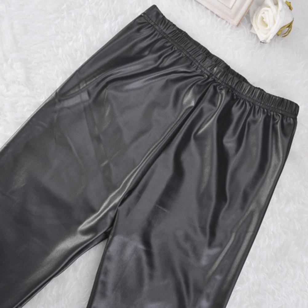 Women Winter Faux Leather Warm Pants High Waist Trousers thin Stretch Fleece Lining Skinny Ankle-Length Pants