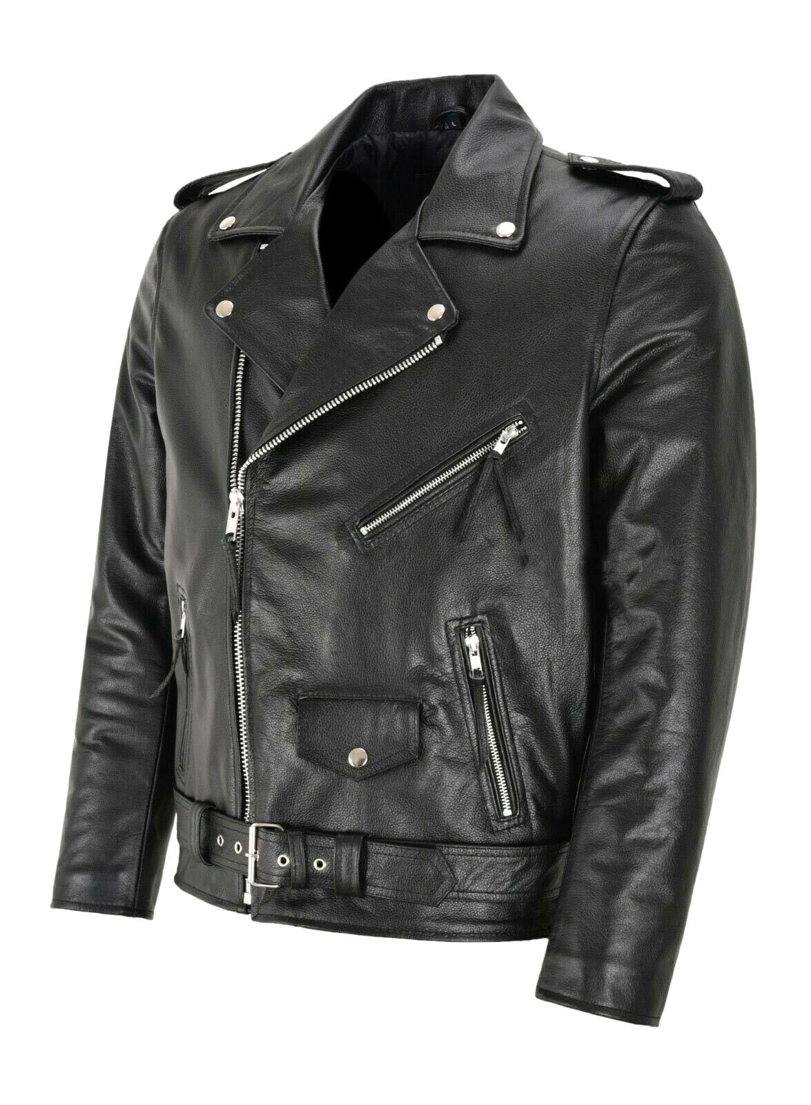 Boutique Punk Men PU Leather Jacket Motorcycle Fashion Slim Fit Leather Coat