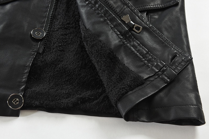 Fleece Faux Leather Jacket