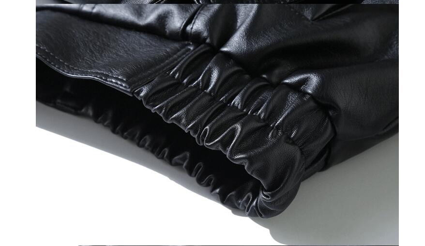 2023PU Leather Jacket Men Black Soft Faux Leather Jacket Motorcycle Biker Fashion Leather Coats Male Bomber Jacket Pockets