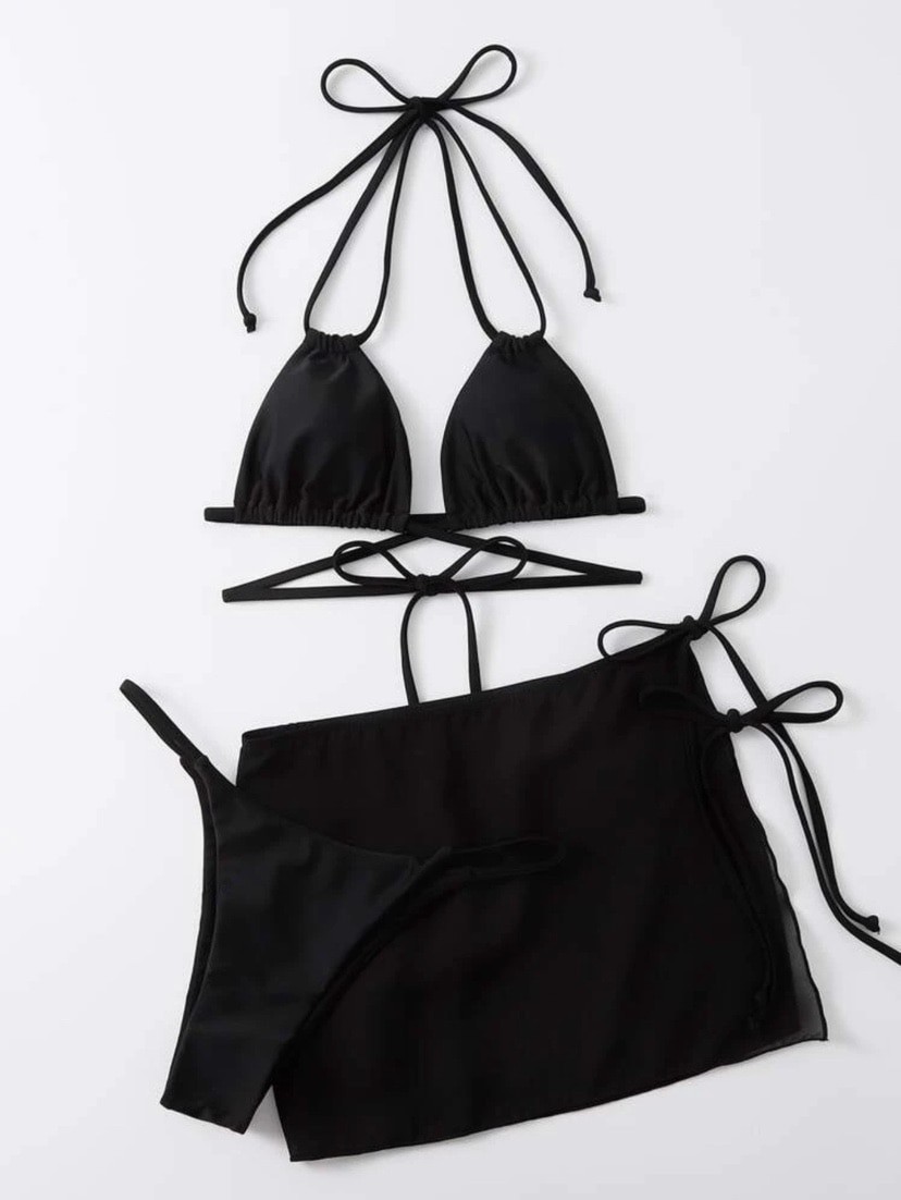 3 Pieces Thong Bikini 2023 Women With Skirt Trikini Swimwear Female Triangle Swimsuit Beach Wear Bathing Swimming Suit Summer