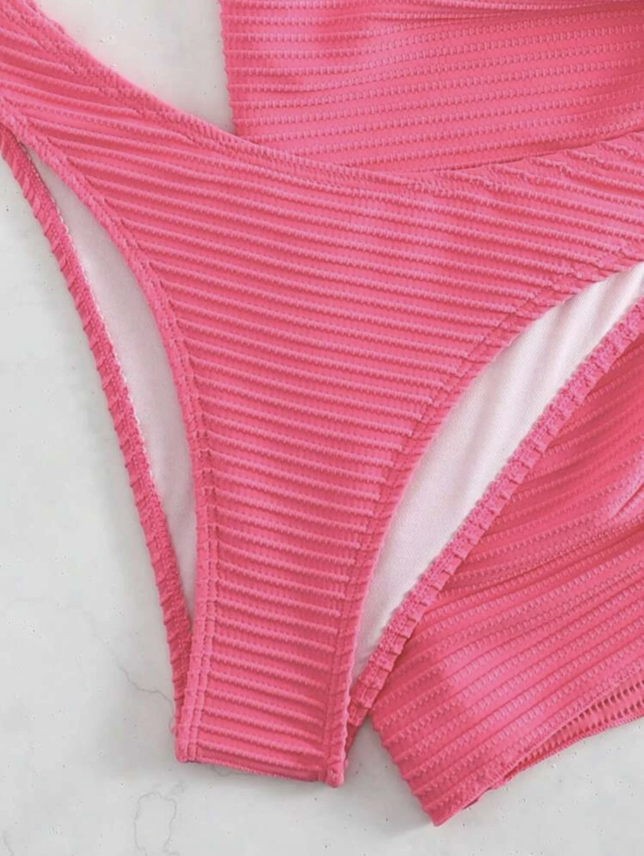 3 Pieces Skirt Bikini Set 2023 Women Halter Pleate Push Up Swimsuit Summer Solid Hot Pink Beach Bathing Suit High Waist Swimwear