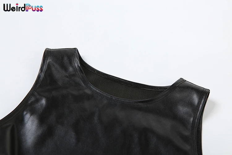 Faux Leather  Crop & Skirt 2 Piece Set